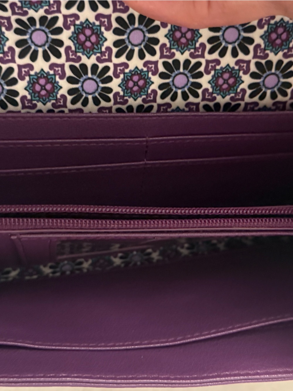 Vera Bradley RFID Audrey Wallet Dream Tapestry Purple Slim Clutch - Picture 4 of 6
